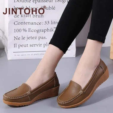 Giày da nữ giá rẻ thời trang da đen Slip On Loafers công sở - chỉ 245.861₫ 3