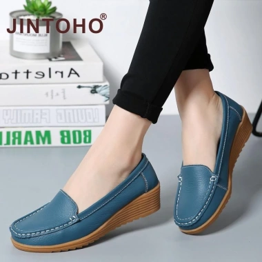 Giày da nữ giá rẻ thời trang da đen Slip On Loafers công sở - chỉ 245.861₫ 4