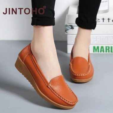 Giày da nữ giá rẻ thời trang da đen Slip On Loafers công sở - chỉ 245.861₫ 6