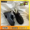 Giày Da Nữ Phong Cách Retro - Đế Dày Tăng Chiều Cao - Giảm 45k - Dây Buộc Màu Đen Nâu 7