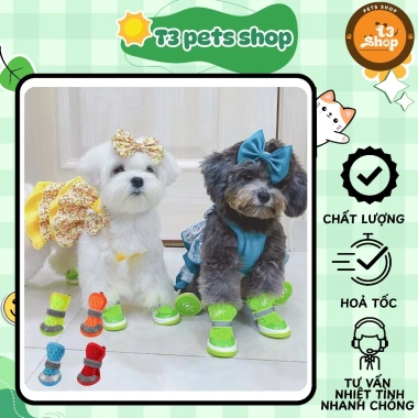 Giày dạ quang cho chó đi chơi, đi bộ, picnic - Đệm êm, phản quang T3 PETS SHOP 2