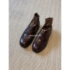 Giày Da Thật Chính Hãng Retro Slip-On Nữ Gót Dày Đế Bằng Phong Anh, Giá 124k 3