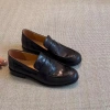 Giày Da Thật Chính Hãng Retro Slip-On Nữ Gót Dày Đế Bằng Phong Anh, Giá 124k 6