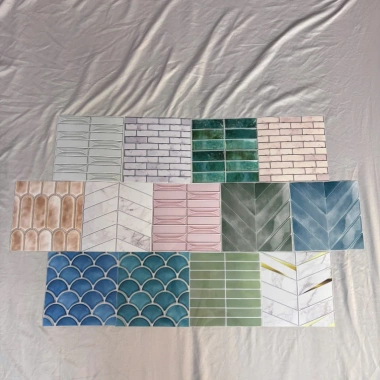 Giấy dán tường 20x20cm 10 tấm chống dầu ẩm nước, lau sạch ngay, giá 122.550 VND
