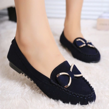 Giày Đậu Hà Lan Nữ Đế Bằng Dexun Size Lớn Đơn Nơ - Giày Công Sở Giá Ưu Đãi 353k