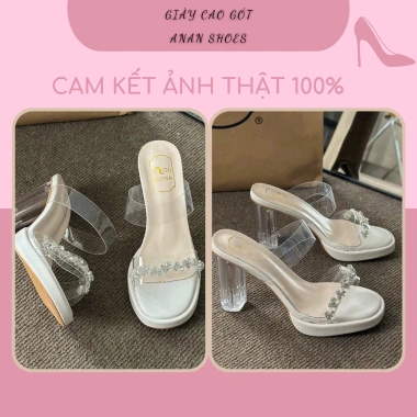 Giày Đế Đúp 9 Phân Anan Shoes - Công Sở Đính Đá, Quai Mika Êm Mềm, Siêu Êm Chân, 225k 7