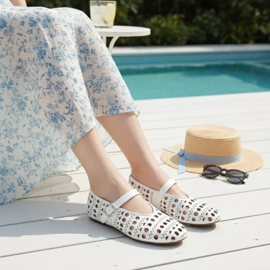 Giày đế rỗng mùa hè nữ size 36-40, giày thuyền phong cách múa ba lê, thoải mái và thoáng khí, giảm còn 228.960 VND