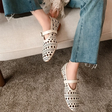 Giày đế rỗng mùa hè nữ size 36-40, giày thuyền phong cách múa ba lê, thoải mái và thoáng khí, giảm còn 228.960 VND