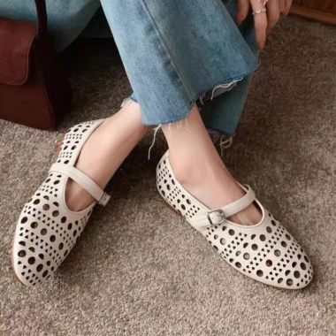 Giày đế rỗng mùa hè nữ size 36-40, giày thuyền phong cách múa ba lê, thoải mái và thoáng khí, giảm còn 228.960 VND
