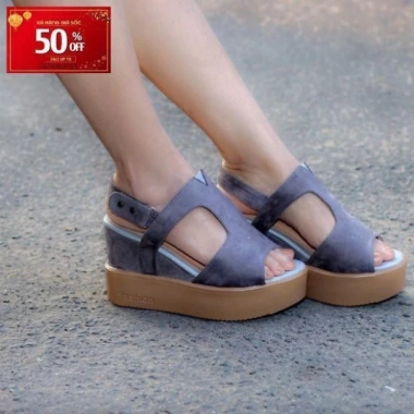 Giày đế xuồng nữ 10 phân S112 màu xám - Giá chỉ 650.000, tặng nước hoa