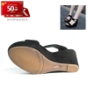 Giày đế xuồng nữ quai ngang cao 10 phân S1.074 màu đen - Giá ưu đãi 600k, tặng nước hoa 8