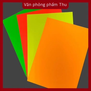Giấy Decal dạ quang A4 10 tờ màu xanh lá, vàng, cam, đỏ cam - Giá 50.000 VND 9