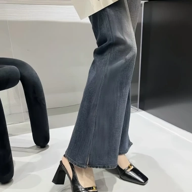 Giày Dép Cao Gót Nữ Mũi Vuông Da Mềm 5cm/7cm 5P-7P - Sang Trọng, Giá 320k
