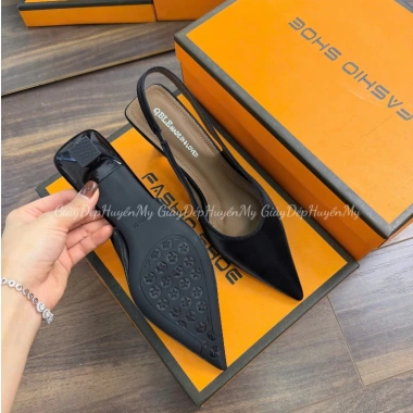 Giày Dép Huyền My cao gót 5P mũi nhọn nhung mịn mềm nhẹ - Hàng cao cấp full hộp 5