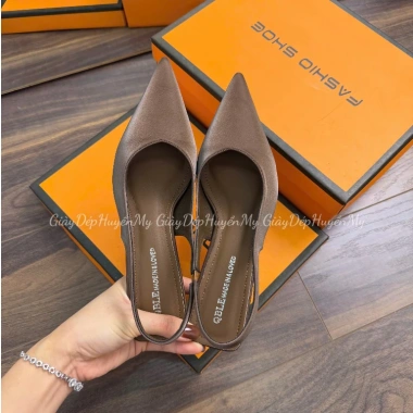 Giày Dép Huyền My cao gót 5P mũi nhọn nhung mịn mềm nhẹ - Hàng cao cấp full hộp 10