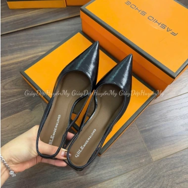 Giày Dép Huyền My Cao Gót 5P Mũi Nhọn - Quai Hậu Da Mềm Bóng Nhẹ, Hàng Cao Cấp, Full Hộp, 245k