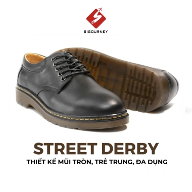 Giày Derby Da Bò Đen SIGOURNEY SDR-06 Đế Cao Cấp - Bảo Hành 18 Tháng - Giá 720.000₫
