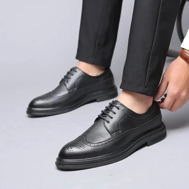 Giày Derby Nam công sở N028 da bò thật - Tăng chiều cao, giảm giá 590k (731.6k)