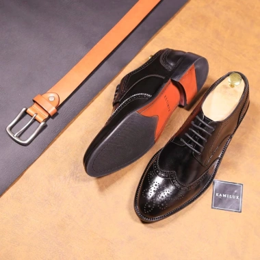 Giày Derby Wingtip KAMILUX Đế Phíp Da Bò Nhập Khẩu - Lãm, Sang Trọng, Giá 675k