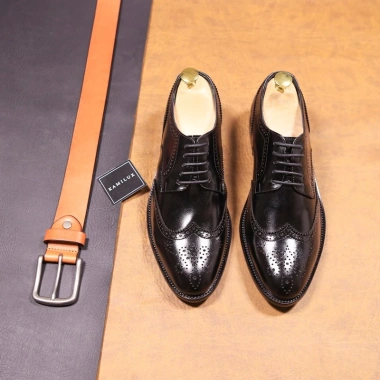 Giày Derby Wingtip KAMILUX Đế Phíp Da Bò Nhập Khẩu - Lãm, Sang Trọng, Giá 675k
