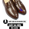 Giày di ô nam da bò không dây Penny Loafer D-13 nâu - mẫu mới đẹp, công sở, tiệc, jean - 260k 6