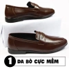 Giày di ô nam da bò không dây Penny Loafer D-14 nâu – công sở, tiệc cưới, phù hợp jean, giá 260.000đ