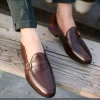 Giày di ông nam da bò không dây Penny Loafer D-16 nâu - mẫu mới, công sở, phù hợp jean, jogger, giảm giá 260k