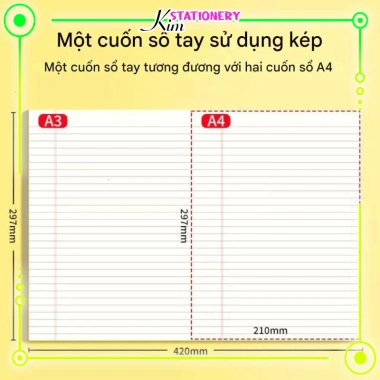 Giấy Dự Thảo A3 50 Tờ Sổ Tay Ghi Chép Xé Được, Dành cho Học Sinh Sinh Viên - 60.000đ