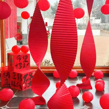 Giấy gấp nếp, giấy dài gợn sóng, dây treo bướm - Trang trí Tết, cưới, Trung Thu, 22.000 VND 5