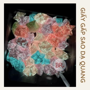 Giấy gấp sao dạ quang 210 tờ – Origami phát sáng 24cm, nhiều màu, giá rẻ 24.000đ 3