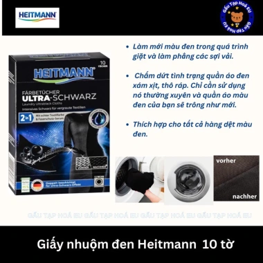 Giấy giặt HEITMANN nhuộm đen xanh – Giữ màu bền, giảm giá, chỉ 95.000đ (Hàng Đức)