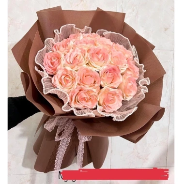 Giấy gói hoa VOAN LƯỚI + VOAN SÓNG, VIỀN NGỌC TRAI 28cm*2m - Giá chỉ 32.000₫ 6