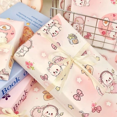 Giấy gói mèo 6 tờ - Nơ hoa, vòi hoa sen, sinh nhật bé gái & bé trai, giảm 18% 7