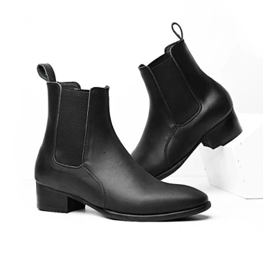 Giày High Heel Chelsea Boot Cao Cổ Da Bò Trơn TEFOSS HN603 Đế Gỗ 5cm Size 38-44 5