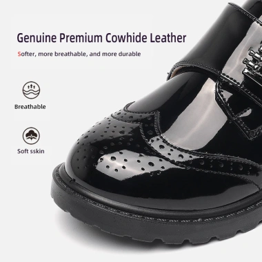 Giày học sinh nam Preppy đen - Đế mềm, thoáng khí, sân khấu, giảm giá 20% 4