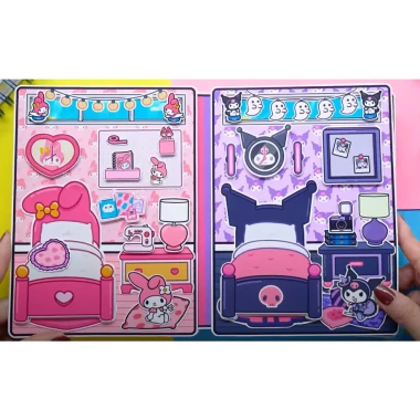 Giấy In Ngôi Nhà Kuromi và My Melody Wednesday - Chất Lượng Cao, Cứng Cáp, Phát Triển Tư Duy Logic, 99k 3