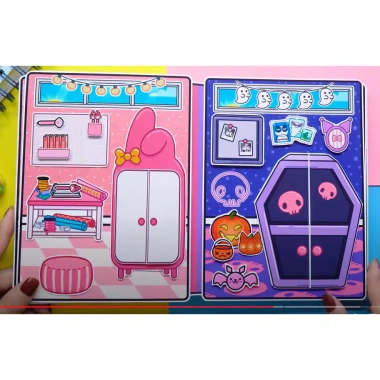 Giấy In Ngôi Nhà Kuromi và My Melody Wednesday - Chất Lượng Cao, Cứng Cáp, Phát Triển Tư Duy Logic, 99k 4