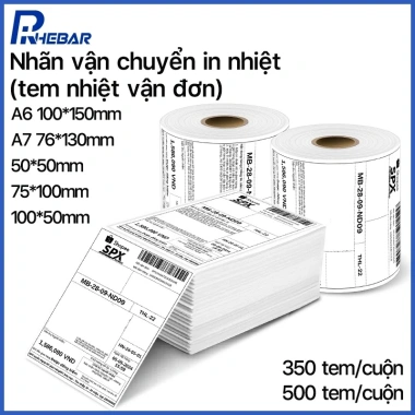 Giấy In Nhiệt Decal A6 100x150mm A7 76x130mm - 500 tem/cuộn Có Keo - In Vận Đơn, Đơn Hàng, Giá 45.000₫