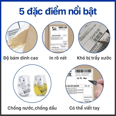 Giấy In Nhiệt Decal A6 100x150mm A7 76x130mm - 500 tem/cuộn Có Keo - In Vận Đơn, Đơn Hàng, Giá 45.000₫