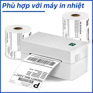 Giấy In Nhiệt Decal A6 100x150mm A7 76x130mm - 500 tem/cuộn Có Keo - In Vận Đơn, Đơn Hàng, Giá 45.000₫
