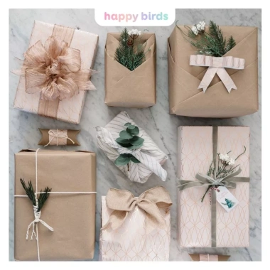Giấy kraft gói quà cuộn liền 30m vintage nâu trơn - Happy Bird, giá 9.000đ
