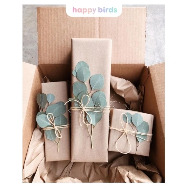 Giấy kraft gói quà cuộn liền 30m vintage nâu trơn - Happy Bird, giá 9.000đ