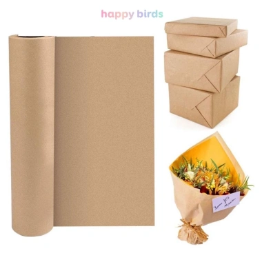 Giấy kraft gói quà cuộn liền 30m vintage nâu trơn - Happy Bird, giá 9.000đ