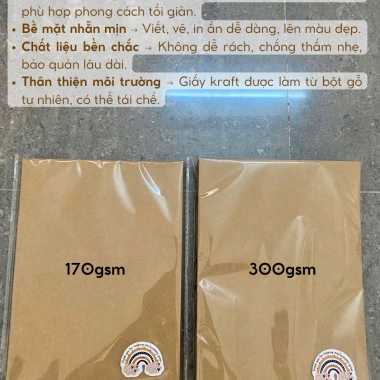 Giấy Kraft Nâu 170gsm A5 15x21cm 50 tờ Thủ công Vẽ In ảnh Làm thiệp 25.000 VND 3