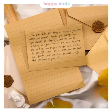 Giấy kraft vintage 5 tờ – Thiệp viết thư tay handmade Happy Birds, quà tặng dễ thương, chỉ 12.100₫ 5