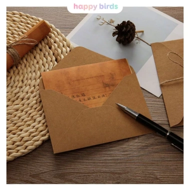 Giấy kraft vintage 5 tờ – Thiệp viết thư tay handmade Happy Birds, quà tặng dễ thương, chỉ 12.100₫ 7
