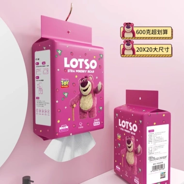 Giấy Lau Đa Năng 200 Tờ Gấu Dâu Lotso - Khăn Giấy Mềm Mại, Không Chất Tẩy Rửa, Tiện Lợi, Giá 39.900đ