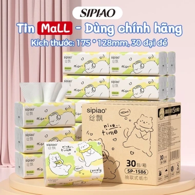 Giấy lụa mềm 5 lớp Sipiao 30 gói (300 chiếc) 175x128mm - Giá ưu đãi 138.000đ