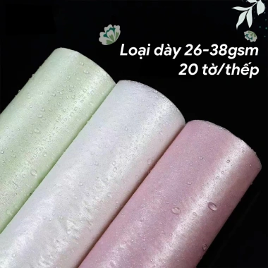 Giấy lụa Sydney ngọc trai 26gsm - Gói hoa, quà, bọc trái cây - Mềm mại mịn 35.000₫