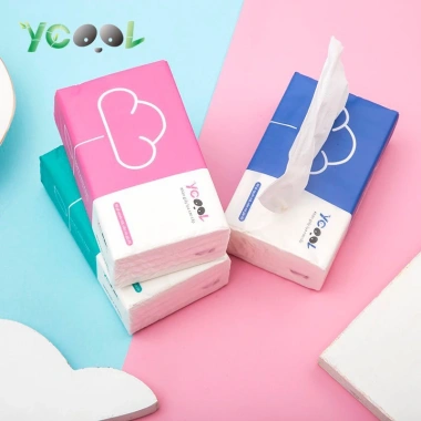 Giấy lụa Ycool 300 tờ 4 lớp - Khăn giấy rút, giấy ăn, 24 gói - Giá 125.000₫
